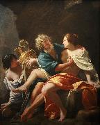 Simon Vouet Loth and his daughters, Simon Vouet Spain oil painting artist